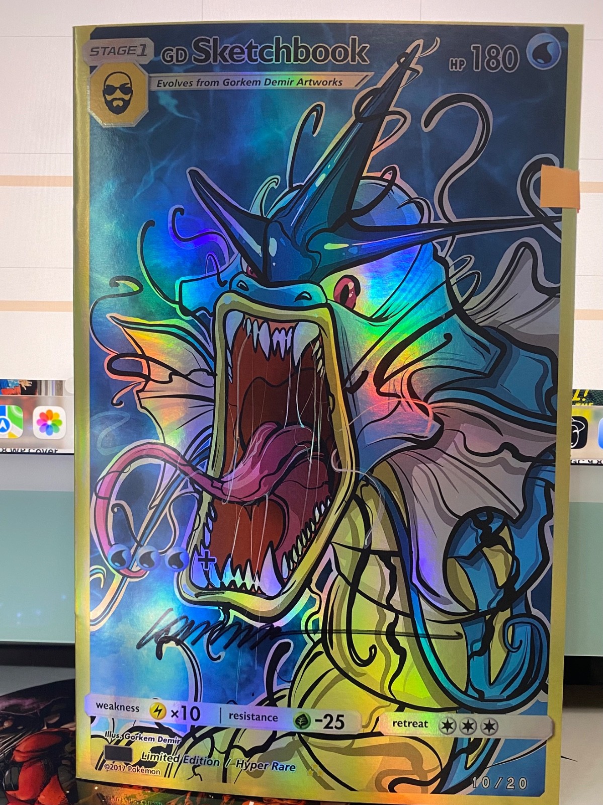 Gorkem Demir Sketchbook Gyarados - USA Tour 2025 Holo Foil Signed with COA 10/20
