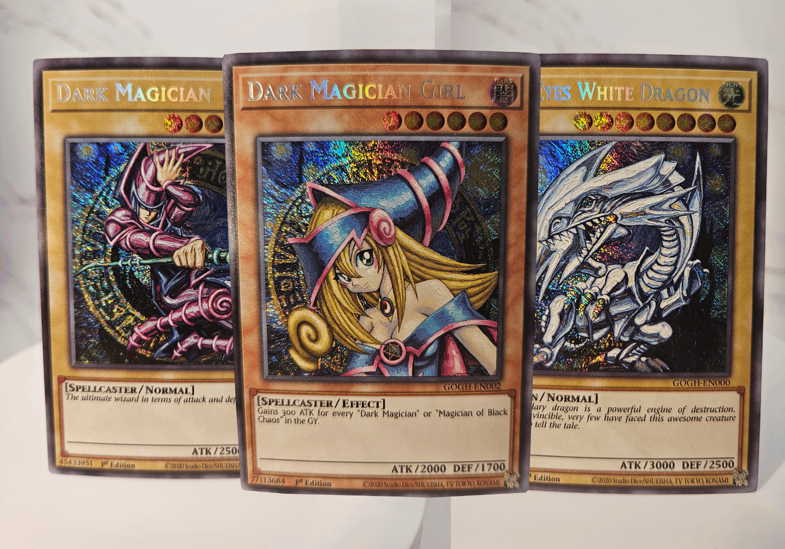 Set: Blue-Eyes White Dragon + Dark Magician + Girl - Secret (Starry Night Art)
