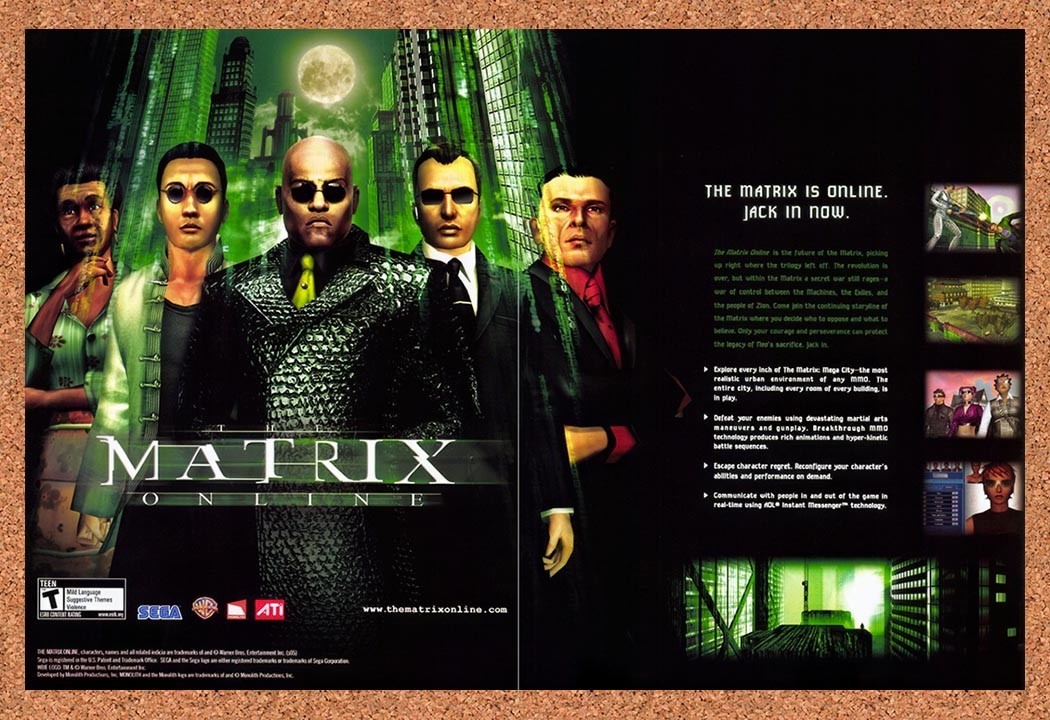 2005 Matrix Online PC Original Advertisement / Retro Promo v5