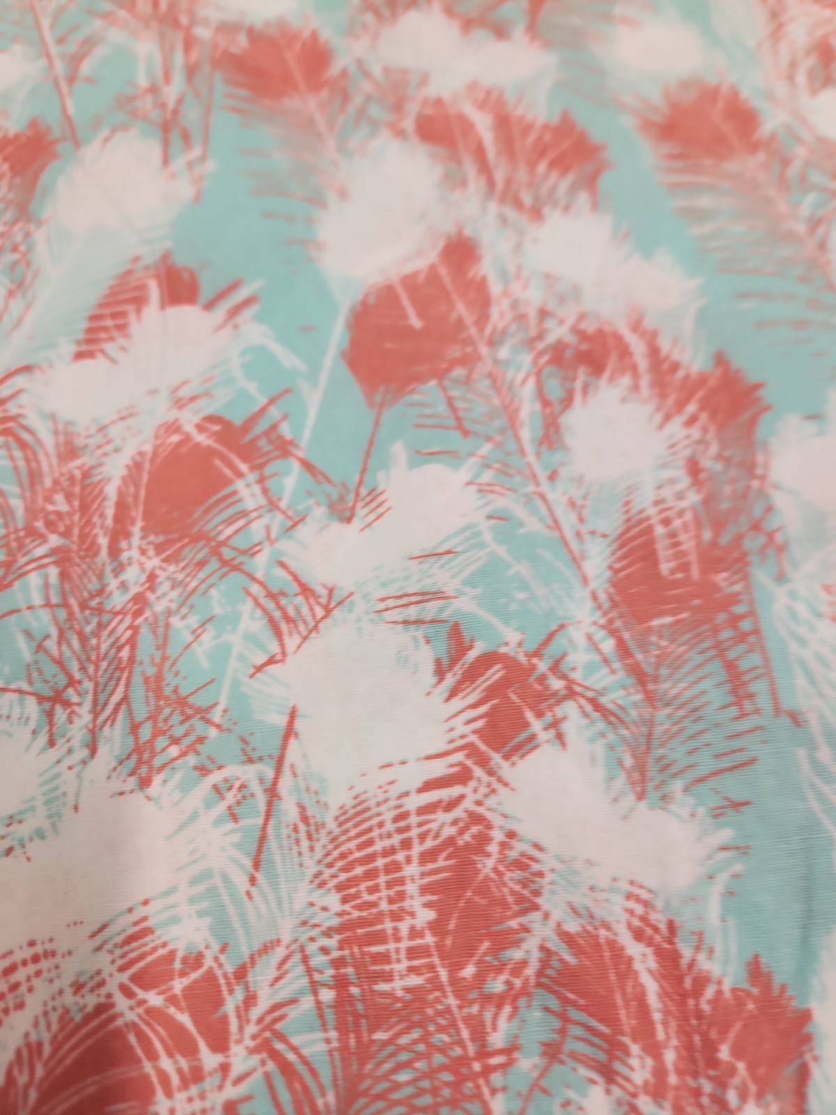 3 YARDS 100% COTTON FABRIC Calico Teal Peach