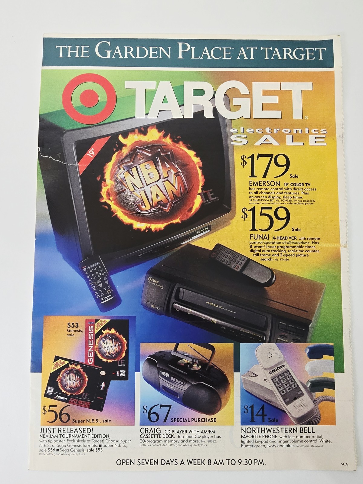 1995 Target Electronics Catalog NBA Jam Tournament Edition Genesis SNES Ad