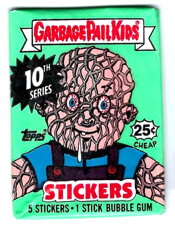 GPK 1987 10th Series Garbage Pail Kids Topps 1  Sealed Wax Pack 25C FRONT
