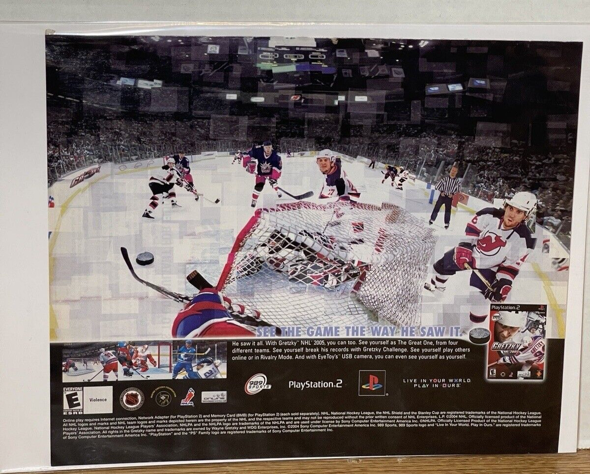 Gretzky NHL 2005 PS2 Playstation 2 Vintage Print Ad/Poster Official Hockey Art