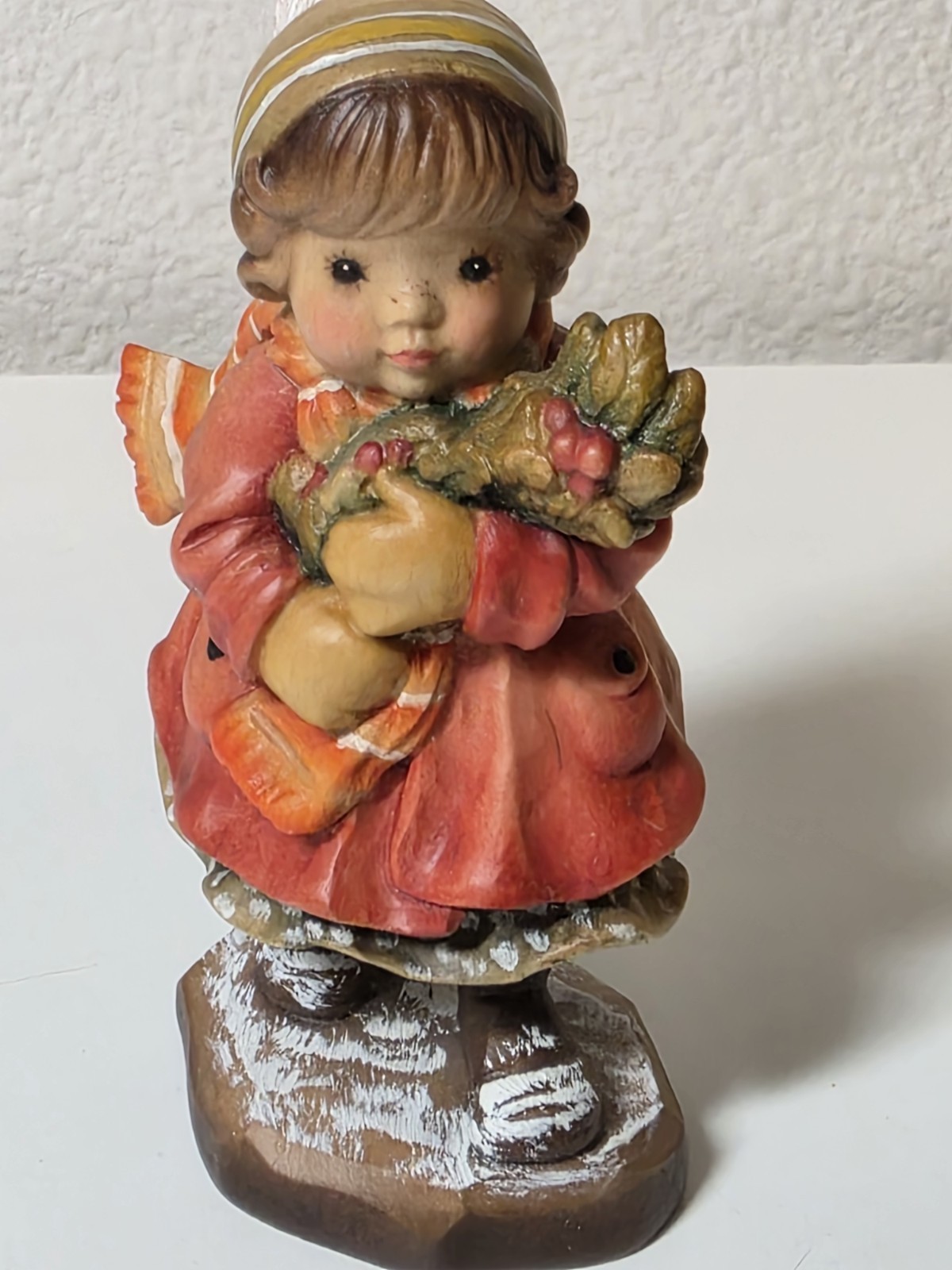 ANRI Ferrandiz Wood Girl Figurine Hand Painted Signed S. Ferrandiz 3 in