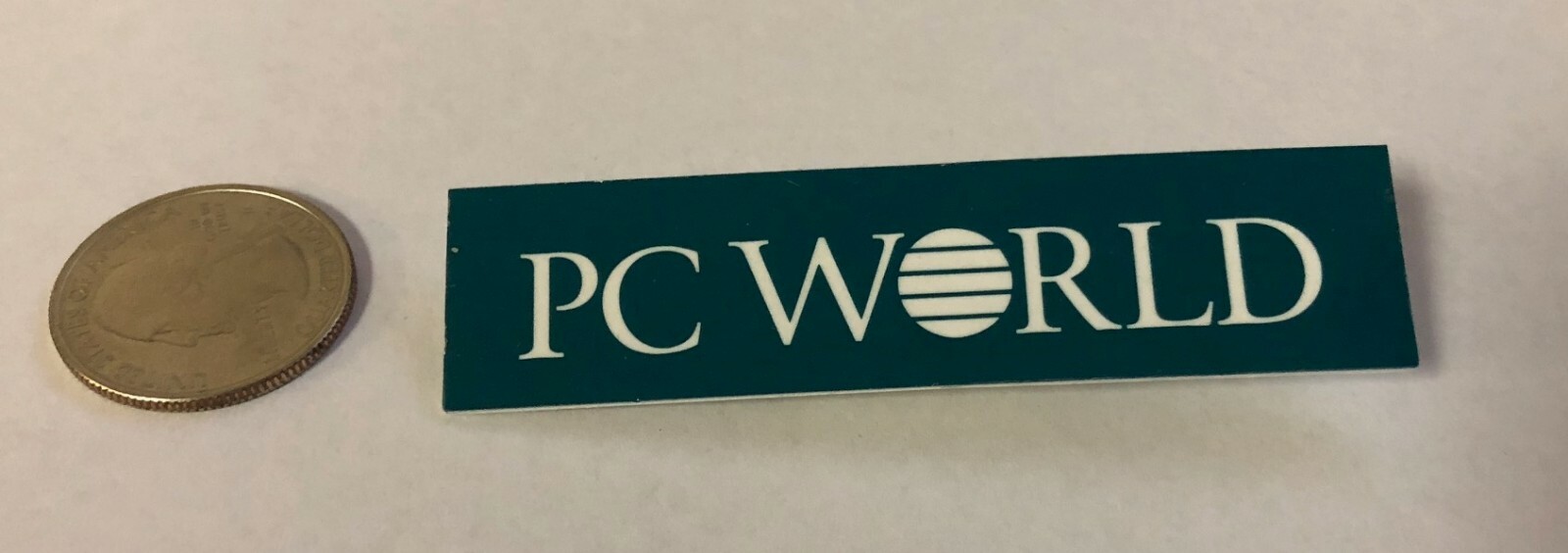 Vintage PC World Plastic Advertising Button Pin