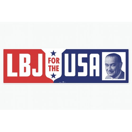 Lyndon B. Johnson Replica For The USA President Campaign Bumper Sticker