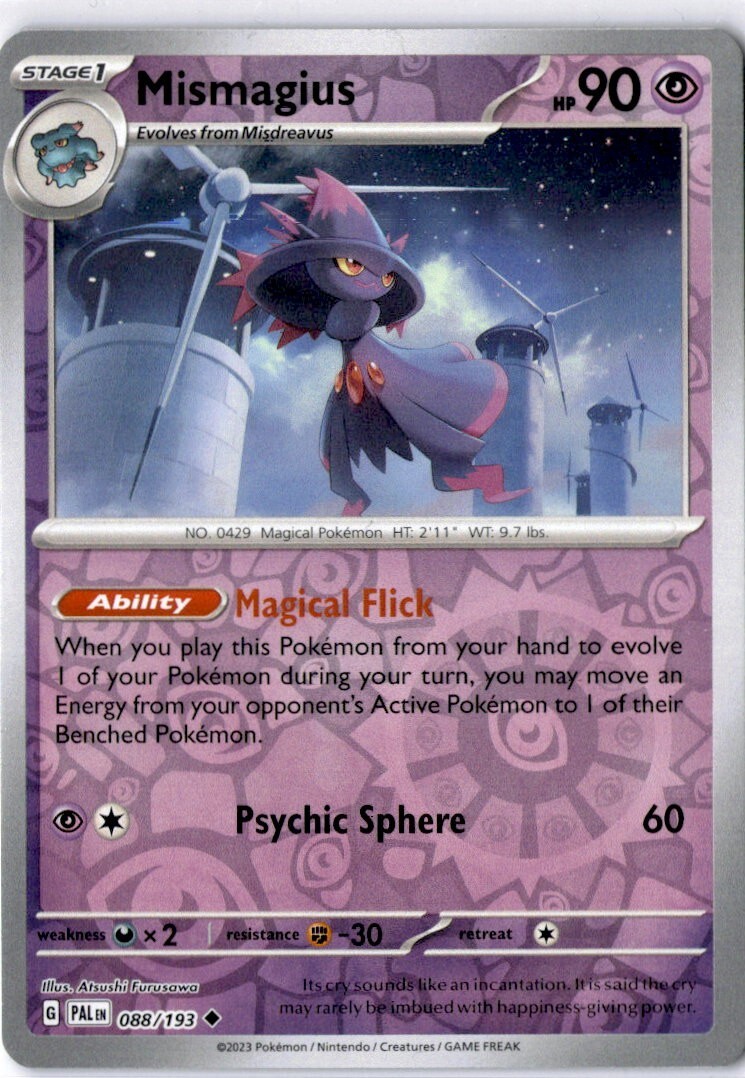 Pokemon Mismagius 088/193 - Paldea Evolved - Reverse Holo Near Mint English