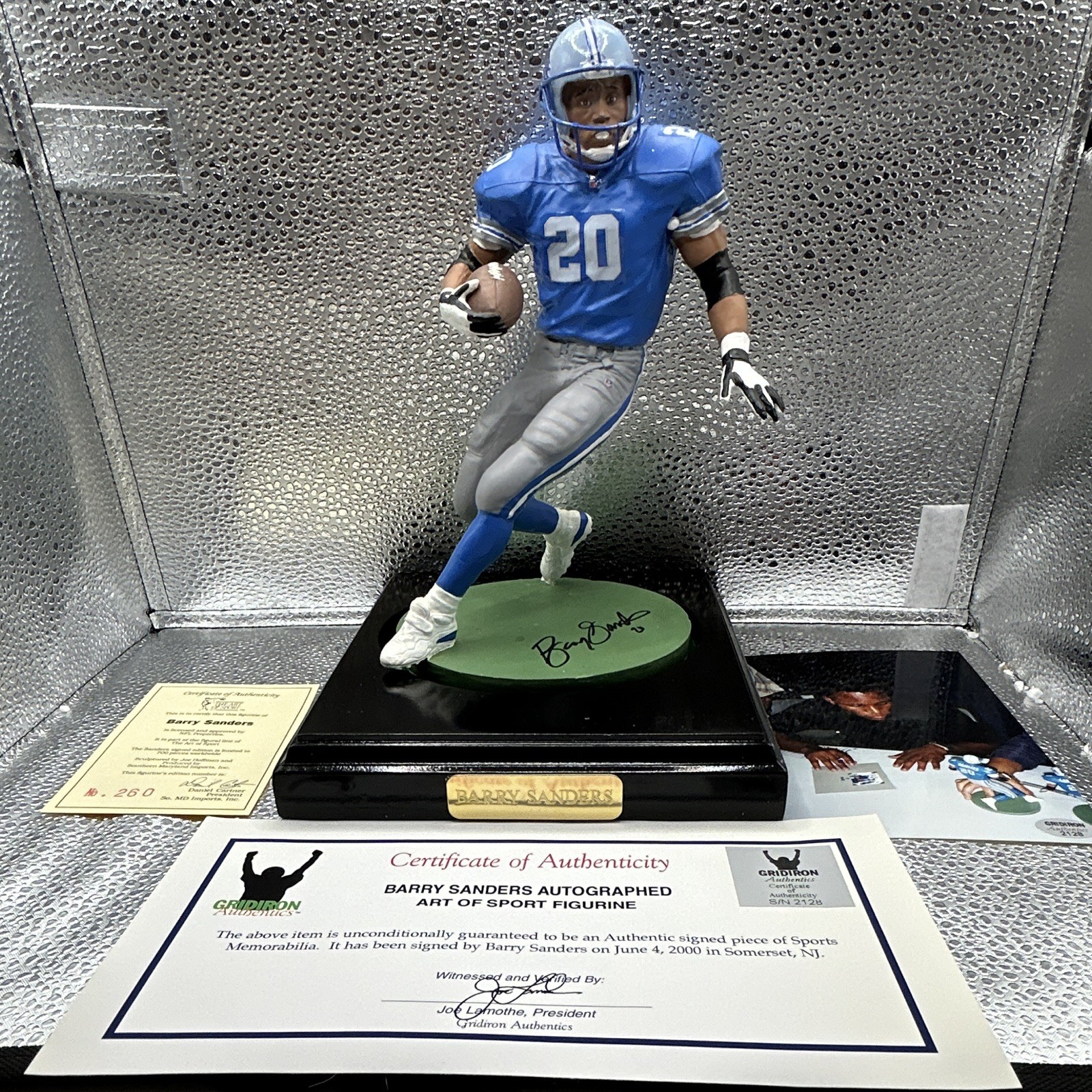 The Art Of Sport Barry Sanders Signed Porcelain Statue Lions Autographed Box COA