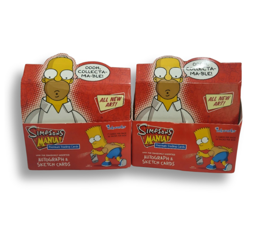 HUGE Simpsons Mania Trading Card Lot ~380 Cards 2 Boxes Inkworks 2001