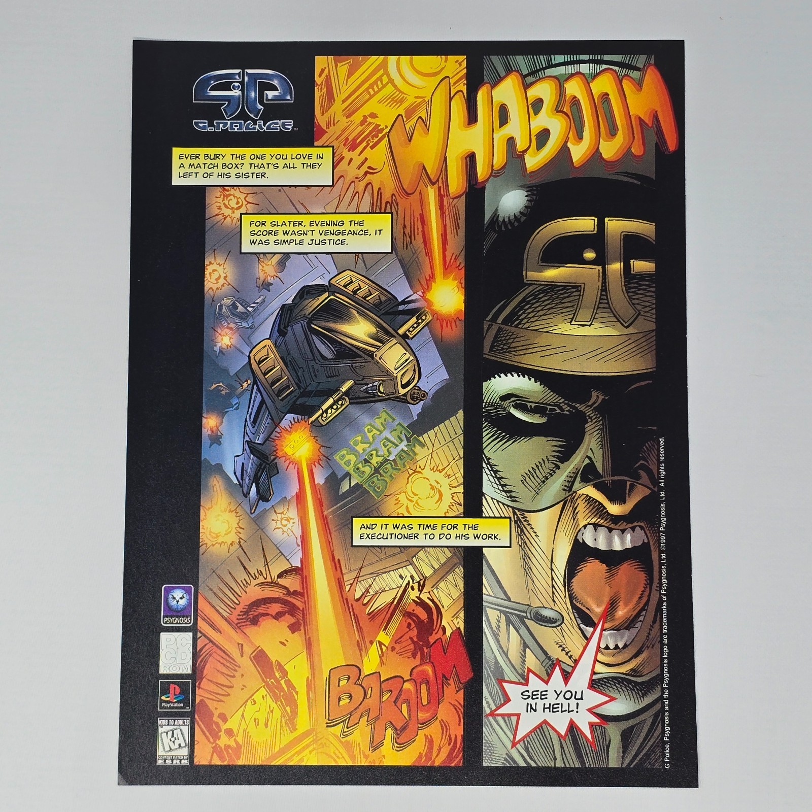 G.Police PlayStation 1 PS1 PC Whaboom Print Ad/Poster Promo Art
