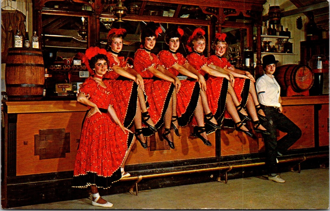 Vintage Postcard Can-Can Girls at the Alamo Saloon Old Abilene Town Kansas
