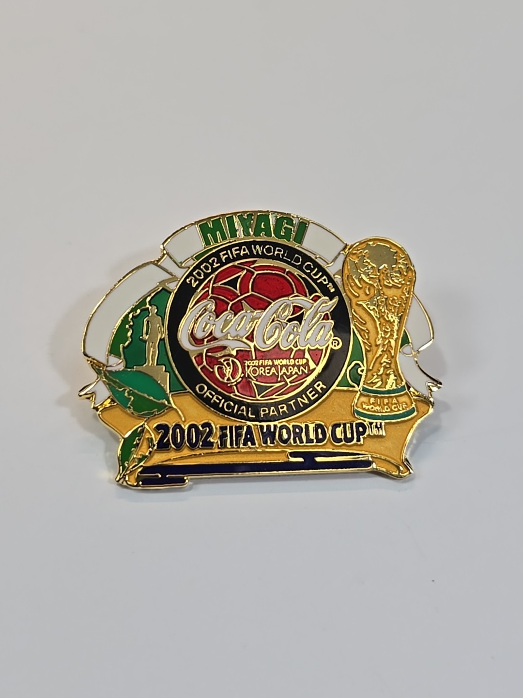 2002 FIFA World Cup Japan/Korea Lapel Pin RARE Soccer Football Coca-Cola MIYAGI