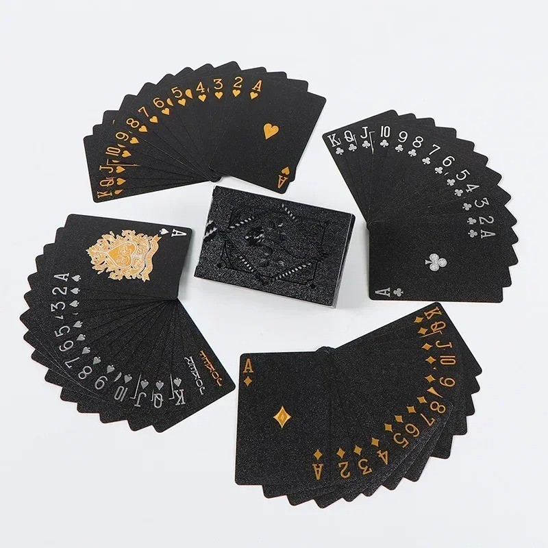 Diamond Waterproof Black Golden Cards Plastic Poker Playing HD Deck of Cards