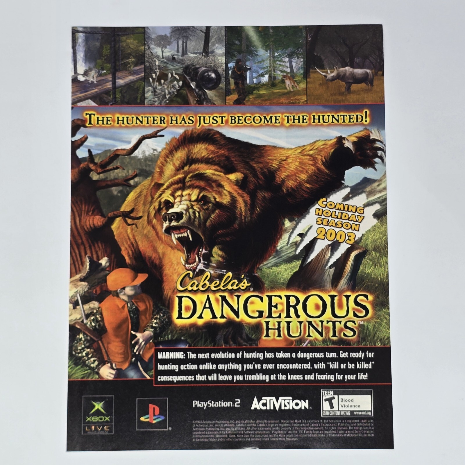 Cabela's Dangerous Hunts Xbox PS2 Holiday 2003 Print Ad/Poster Promo Art