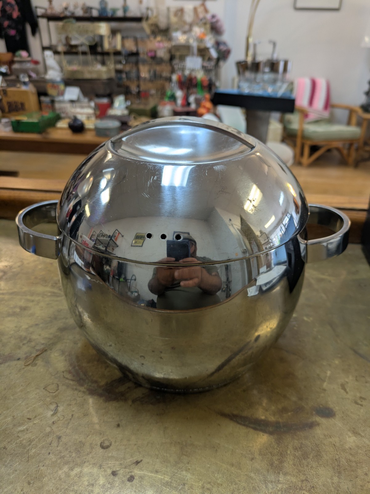 Vintage IKEA Orbit Medal Stainless Steel Pot Space Age Atomic 5L 
