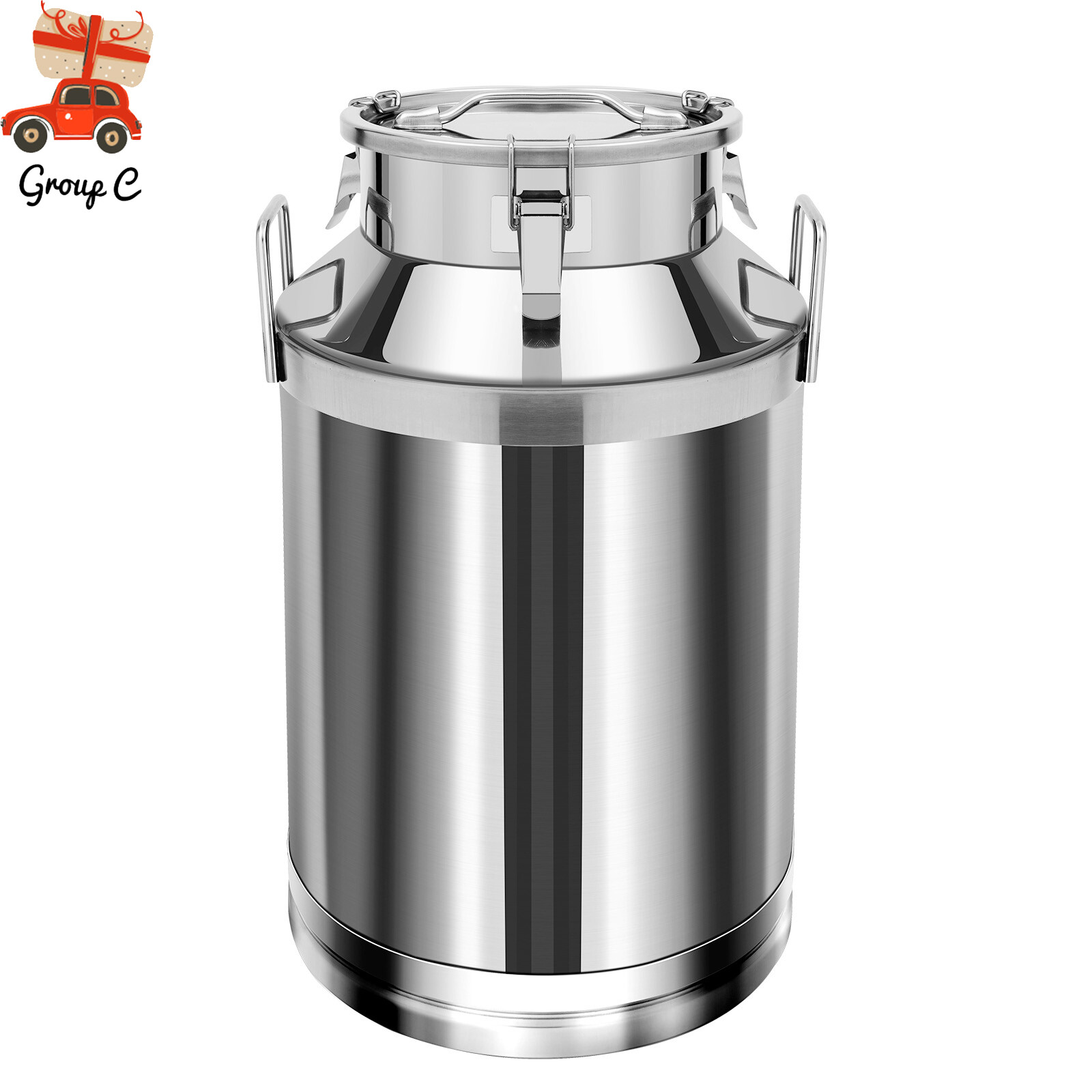 60L Stainless Steel Milk Can Airtight Milk Bucket Storage Barrel with Seal Lid.