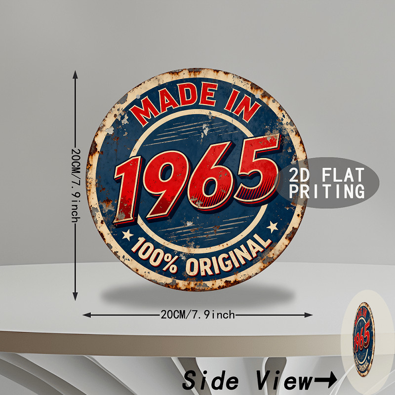 Retro 1965 100% Original Aluminum Tin Metal Signs Home Décor 8x8