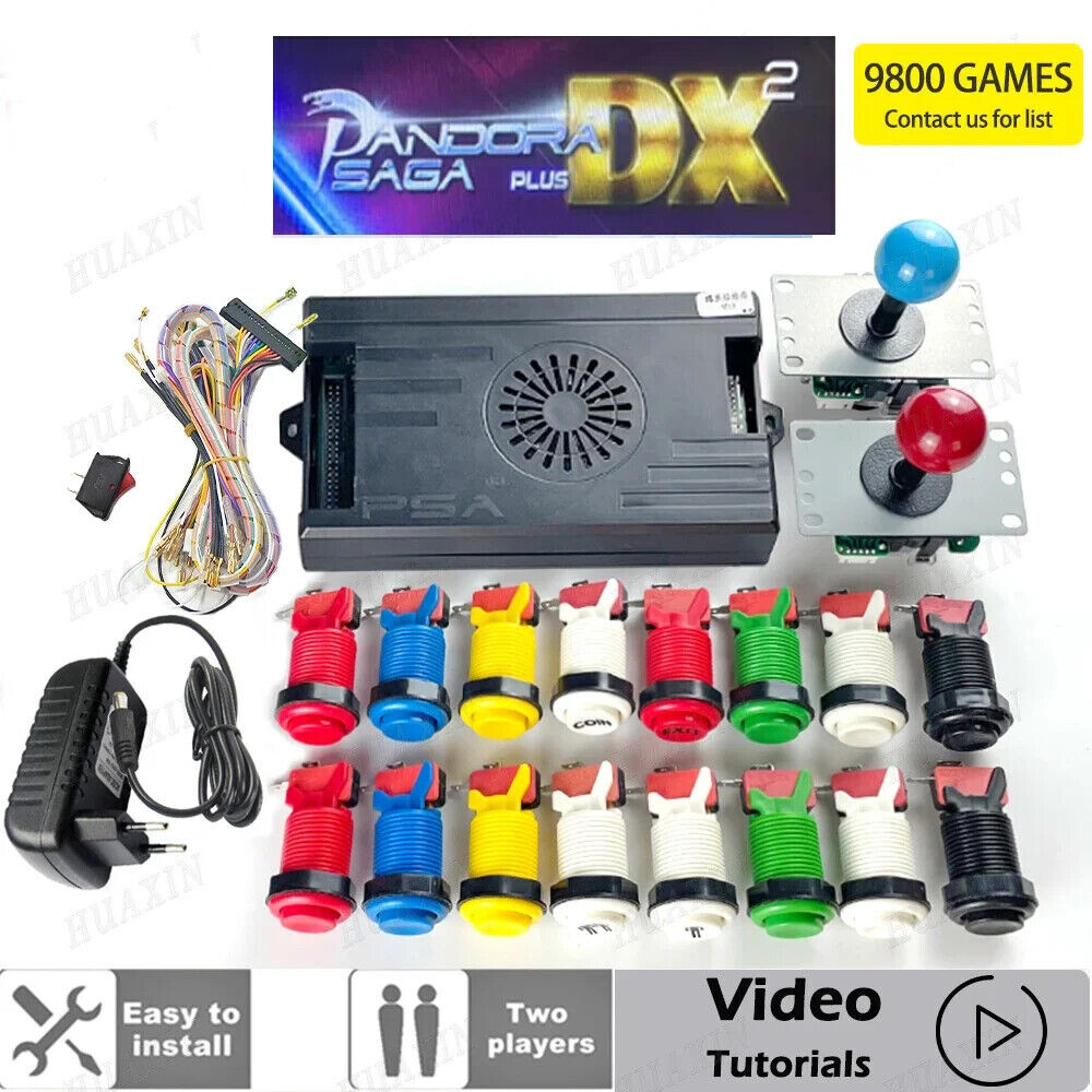 Pandora Saga DX 9800 In 1 Box Kit 5PIN Joystick HAPP Push Button Family HDMI VGA
