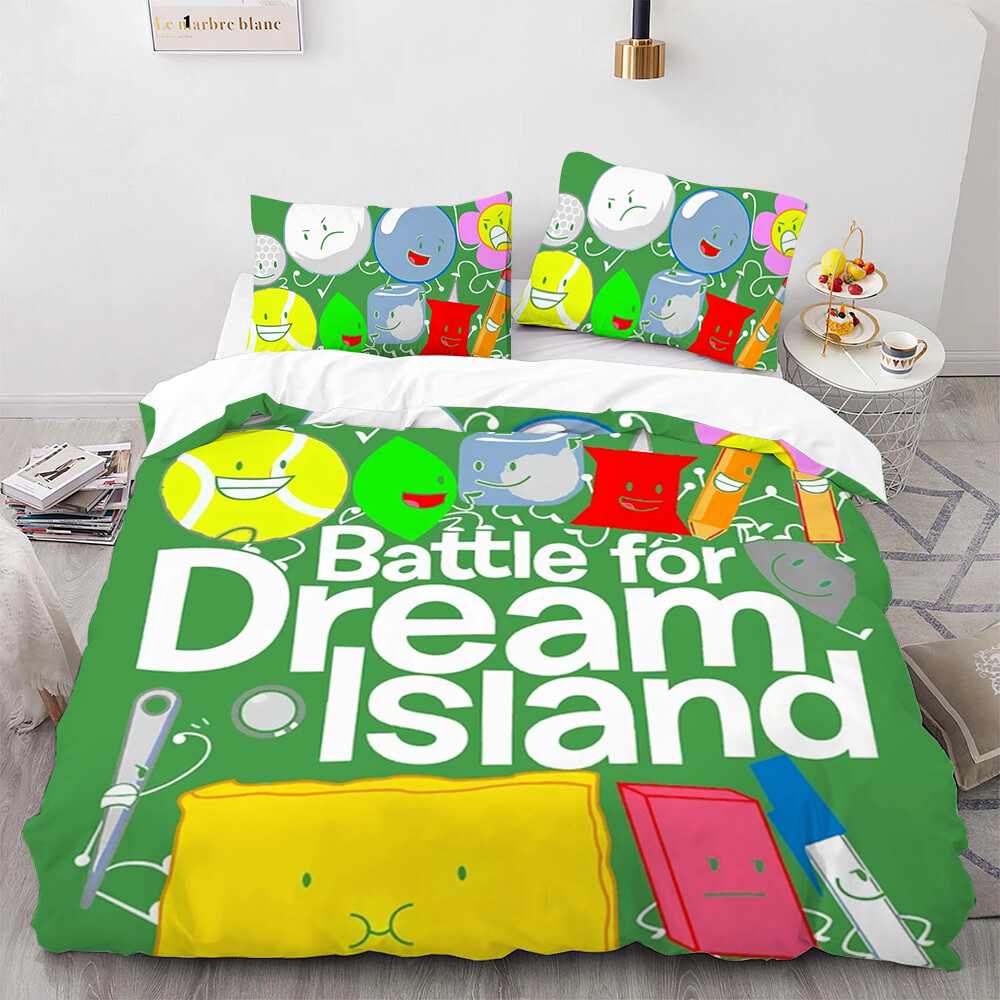 3Pc Battle- for Dream Lsland Bedding Duvet Cover Set Comforter Cover Pillowcase
