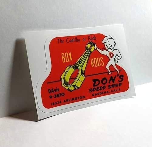DON'S SPEED SHOP Old 1950's Style Racing DECAL / Vinyl STICKER, hot rod, rat rod