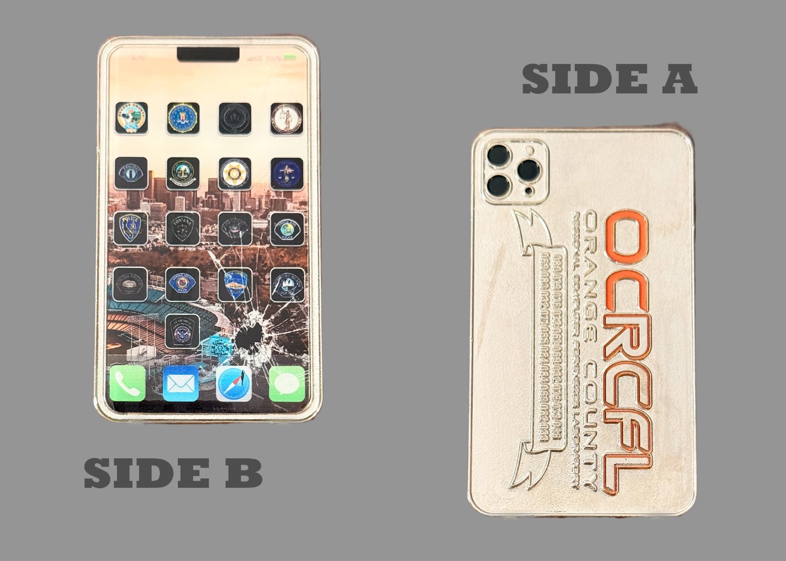 Orange County OCCFL Police Badge Smartphone Shaped Challenge Coin  1#32