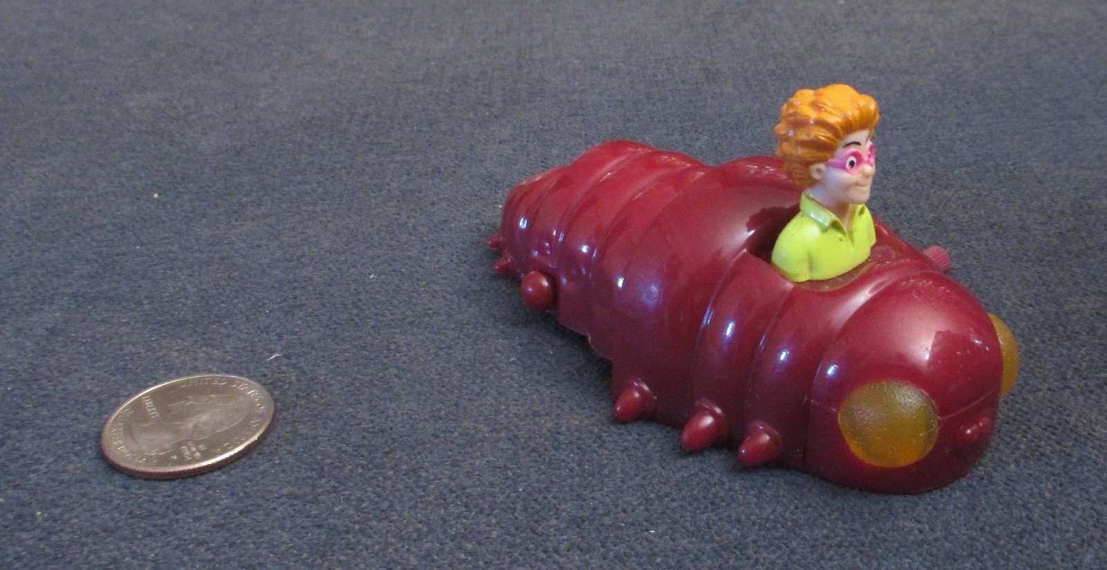 1998 Burger King Kids Club Bug Riders with I.Q. Riding a Caterpillar Wind Up Toy