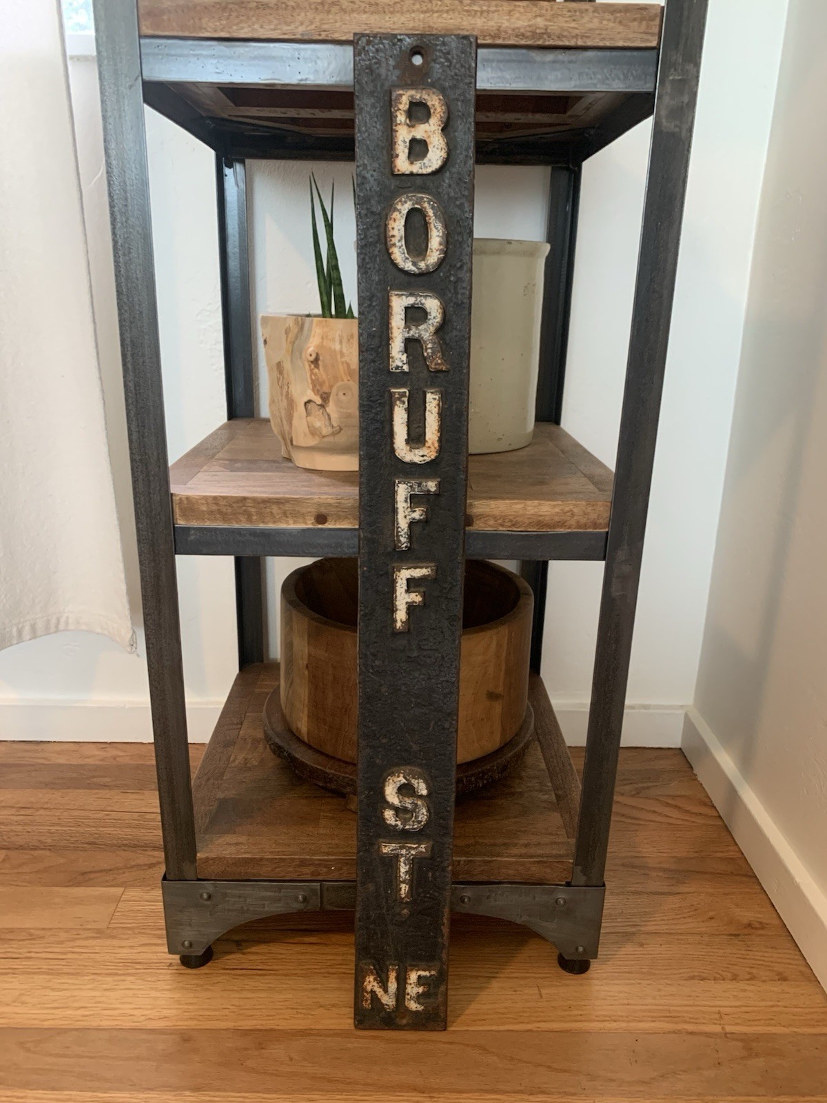 Antique 1800's Tennessee Knoxville Cast Iron Rare Original Boruff Street Sign