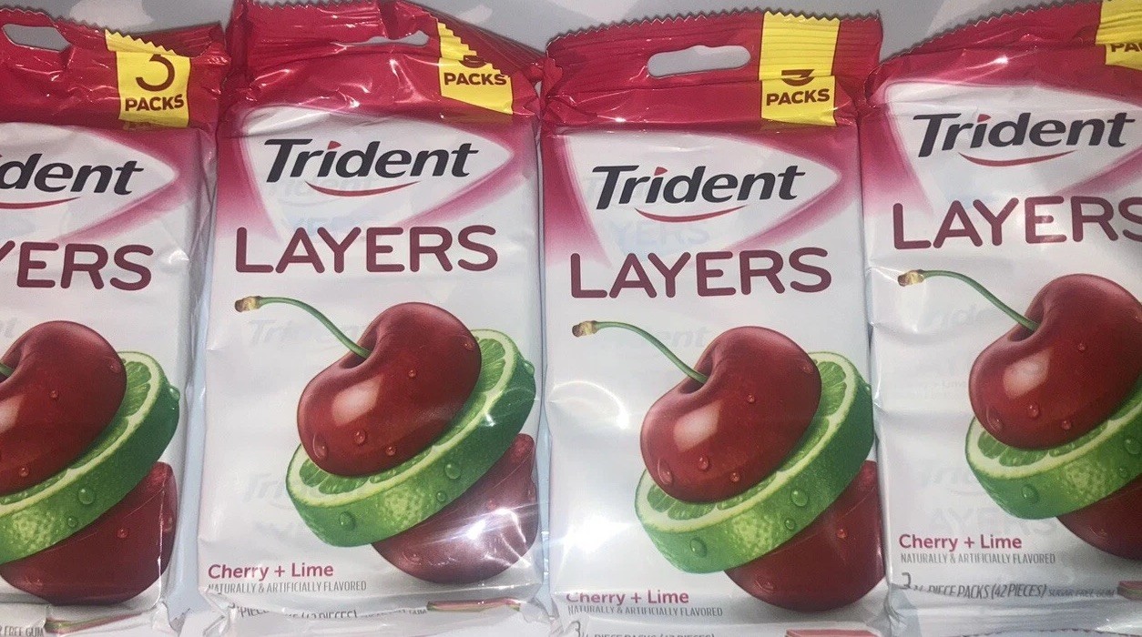 Trident Gums Lot X 4 Packets from 2016 Just for Collectors 👍