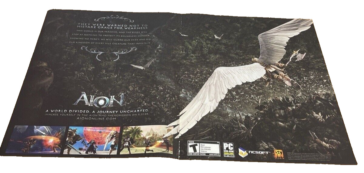 2009 Aion Online Video Game 2-page Vintage Print Ad angel