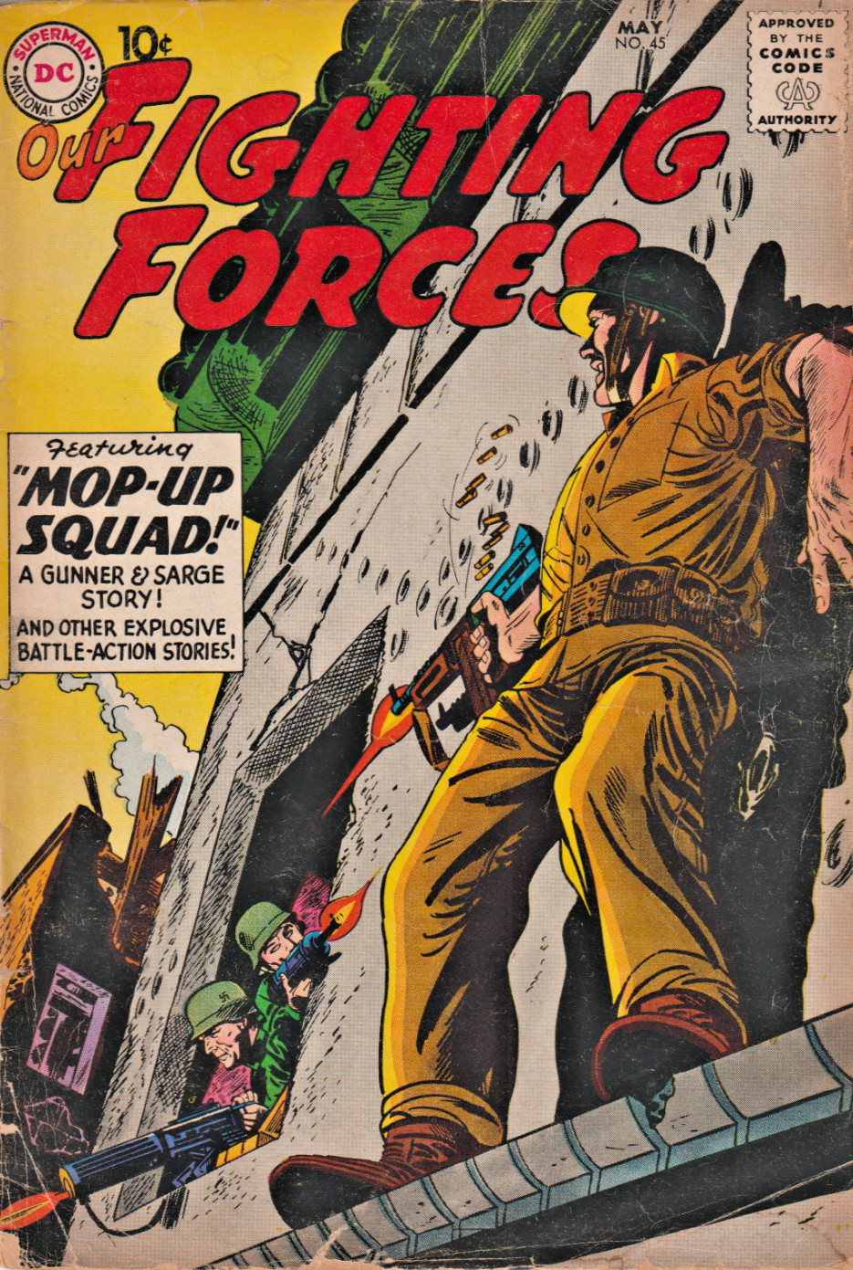 OUR FIGHTING FORCES #45  1st GUNNER & SARGE IN TITLE  DC SILVER-AGE 1959