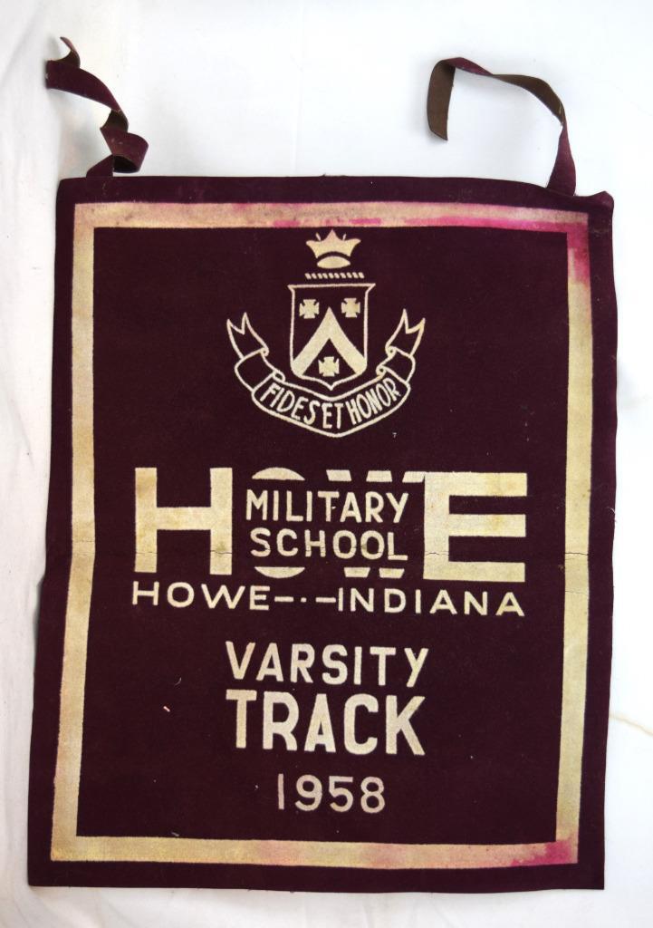 1958 Howe Military School Indiana Varsity Track Cloth Banner 16