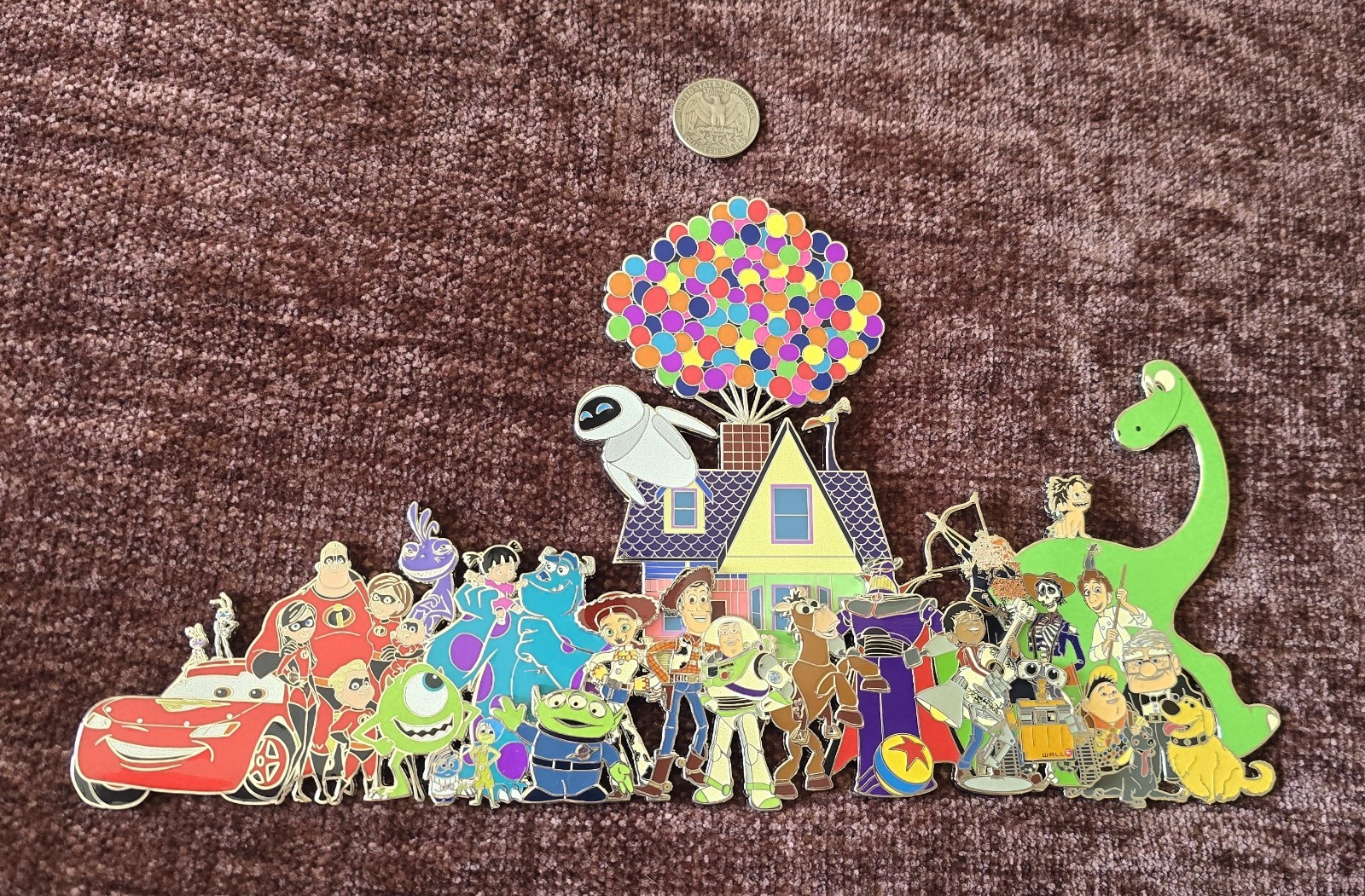 RARE Jumbo Pixar Fantasy Pin LE50 Huge 12” UP House Multi Character Grail Displa