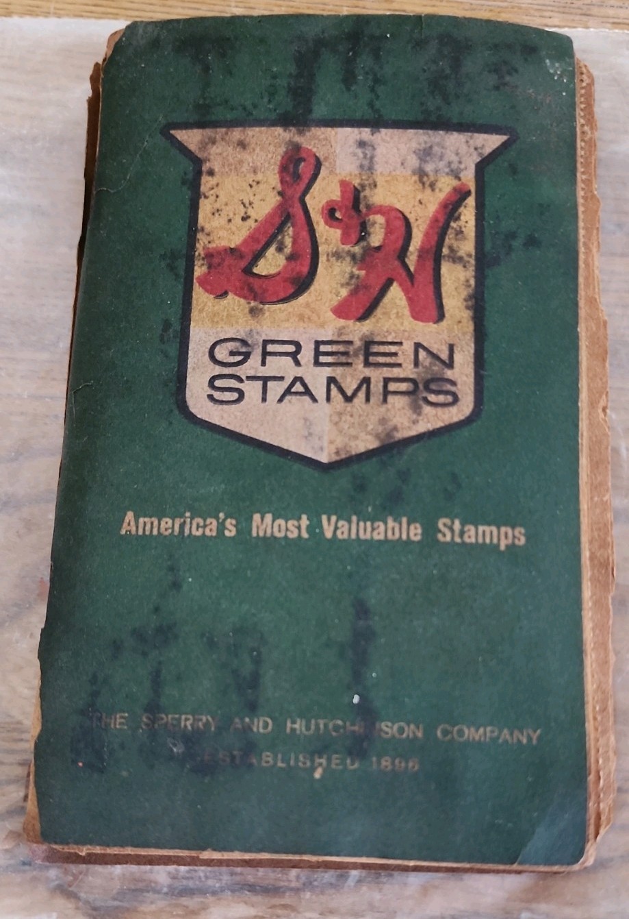Vintage 60s Sperry & Hutchinson Co S & H Green Stamp Book Filled Completed 40 Pg