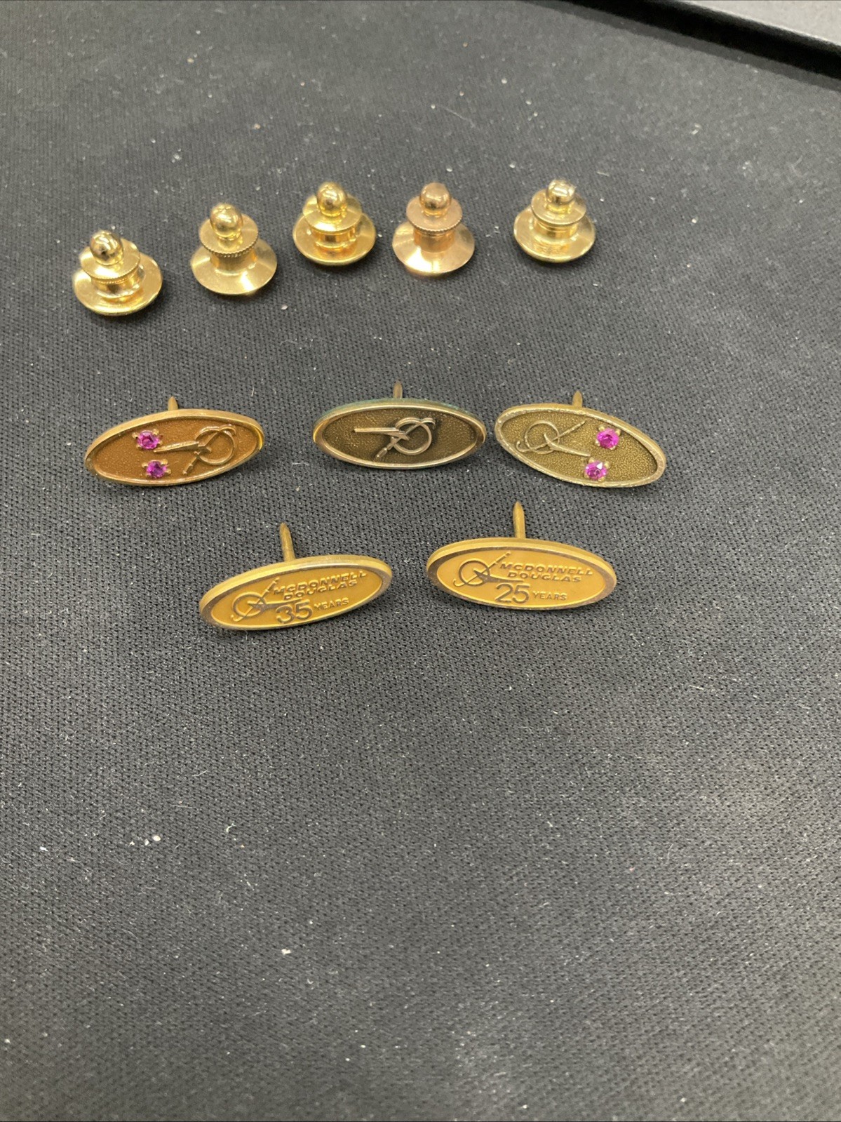 5 McDonnell Douglas Aircraft Year Service Pin Tie Tacks Collection (READ)