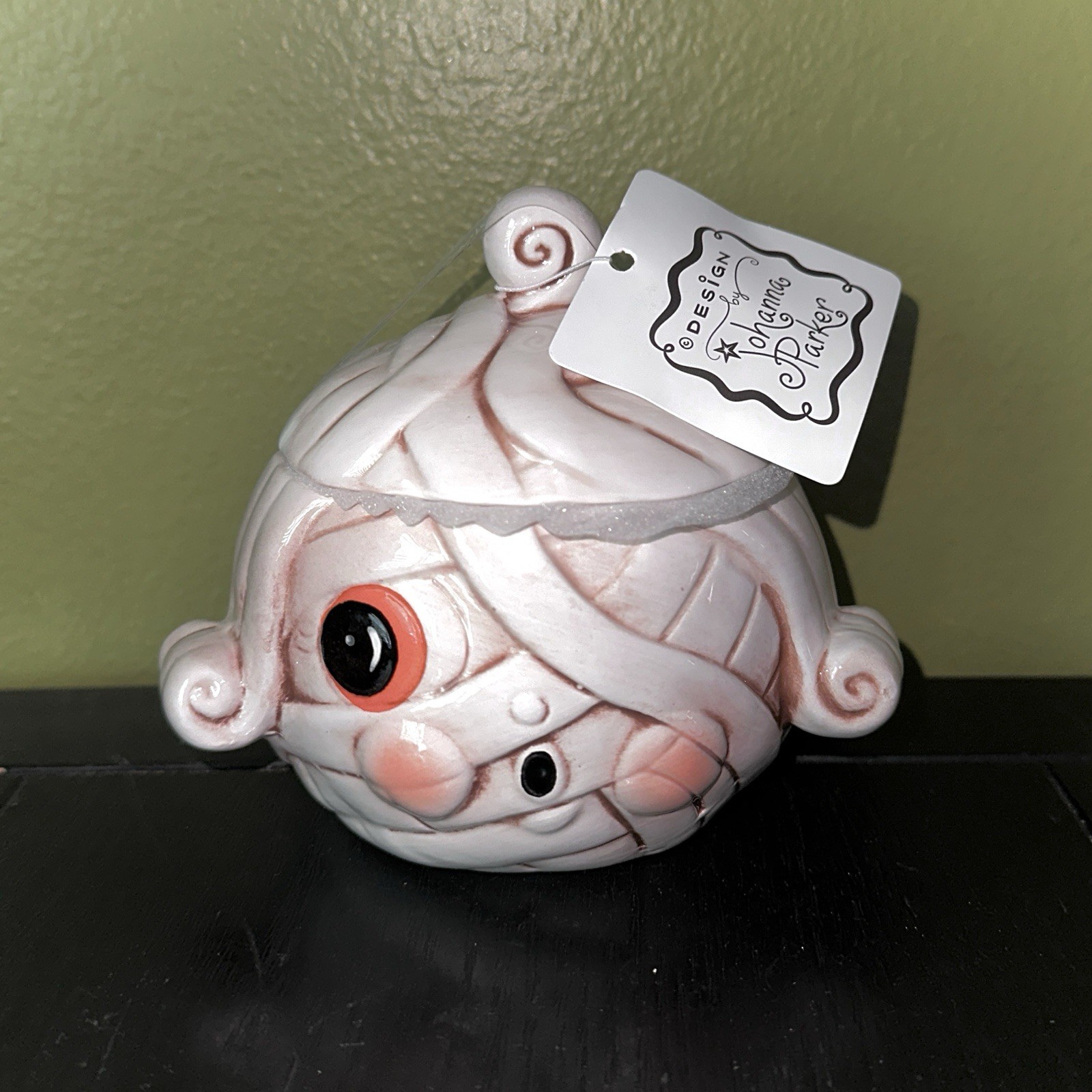 New JOHANNA PARKER Mummy Canister 4” Treat Jar Halloween 2026 Decor