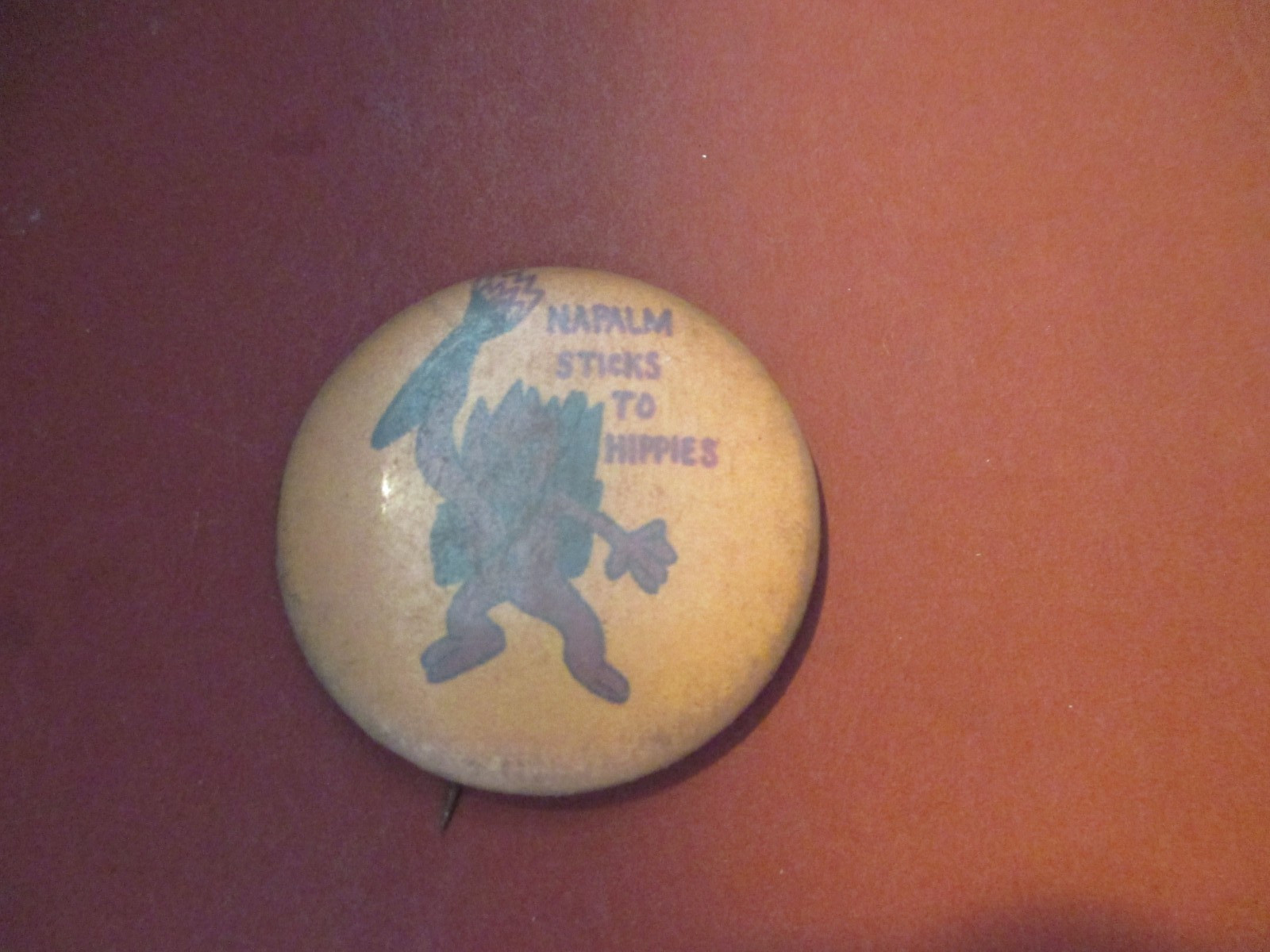 ORIGINAL VIETNAM ERA NAPALM STICKS TO HIPPIE PIN(A)