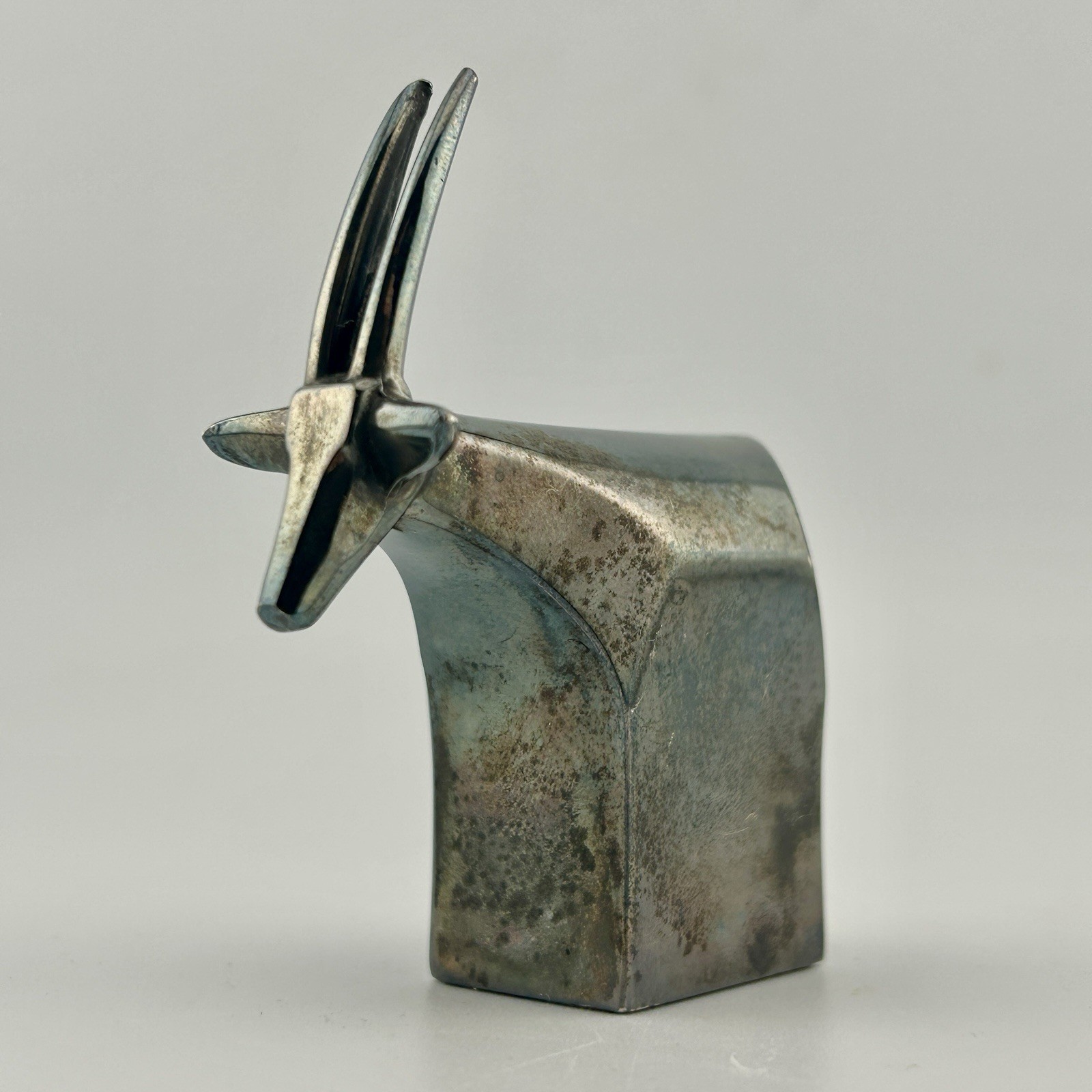 Dansk Designs Gunnar Cyren Gazelle Antelope Goat Figurine Silverplated Zinc Vtg
