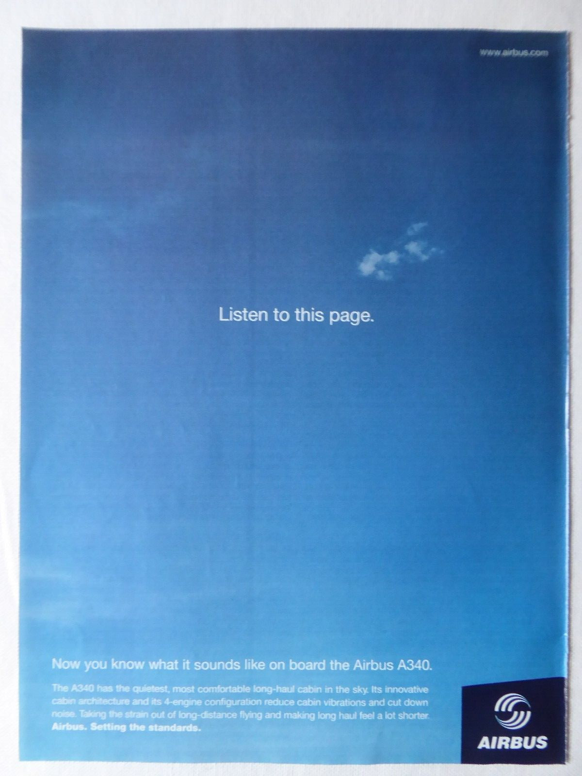 8/2002 PUB AIRBUS A340 AIRLINER AIRLINES ORIGINAL AD