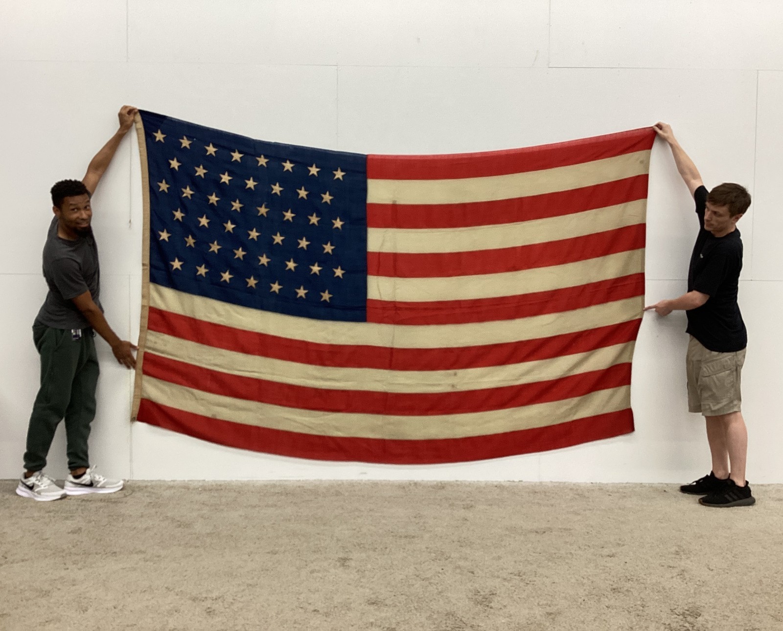 Antique 45 Star Flag, circa: 1896 Spanish American War era 6\' x 10\'
