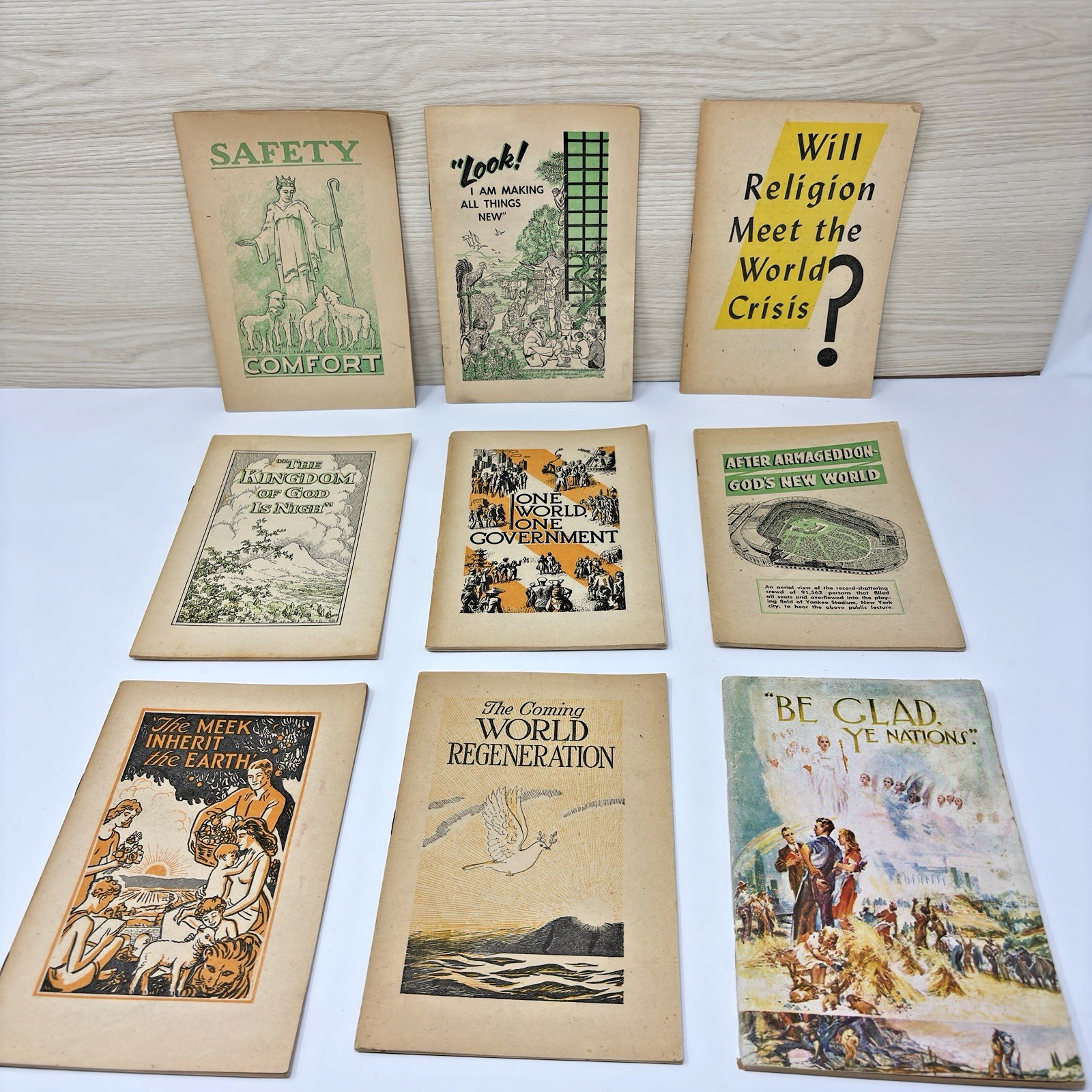 Watchtower Pamphlet Lot of 9 from 30's, 40's, 50's IBSA  VTG