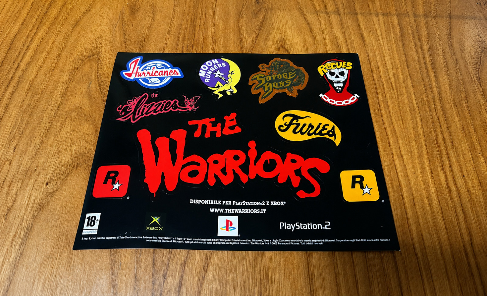 Original Rockstar Games The Warriors Promo Sticker Sheet 2005 PS2 Xbox Rare