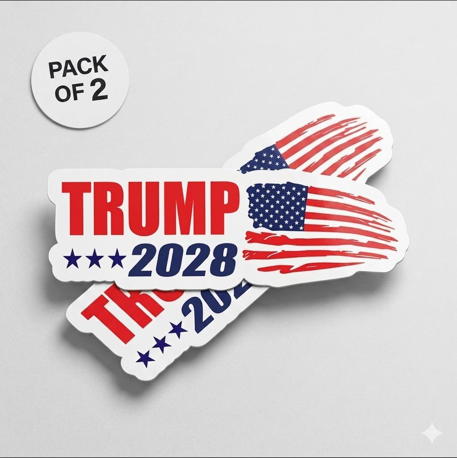 Trump 2028 bumper sticker vinyl decal label President Keep America Great USA 2pk