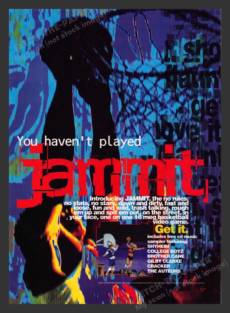 Jammit Basketball 1990s Video Game Print Advertisement 1994