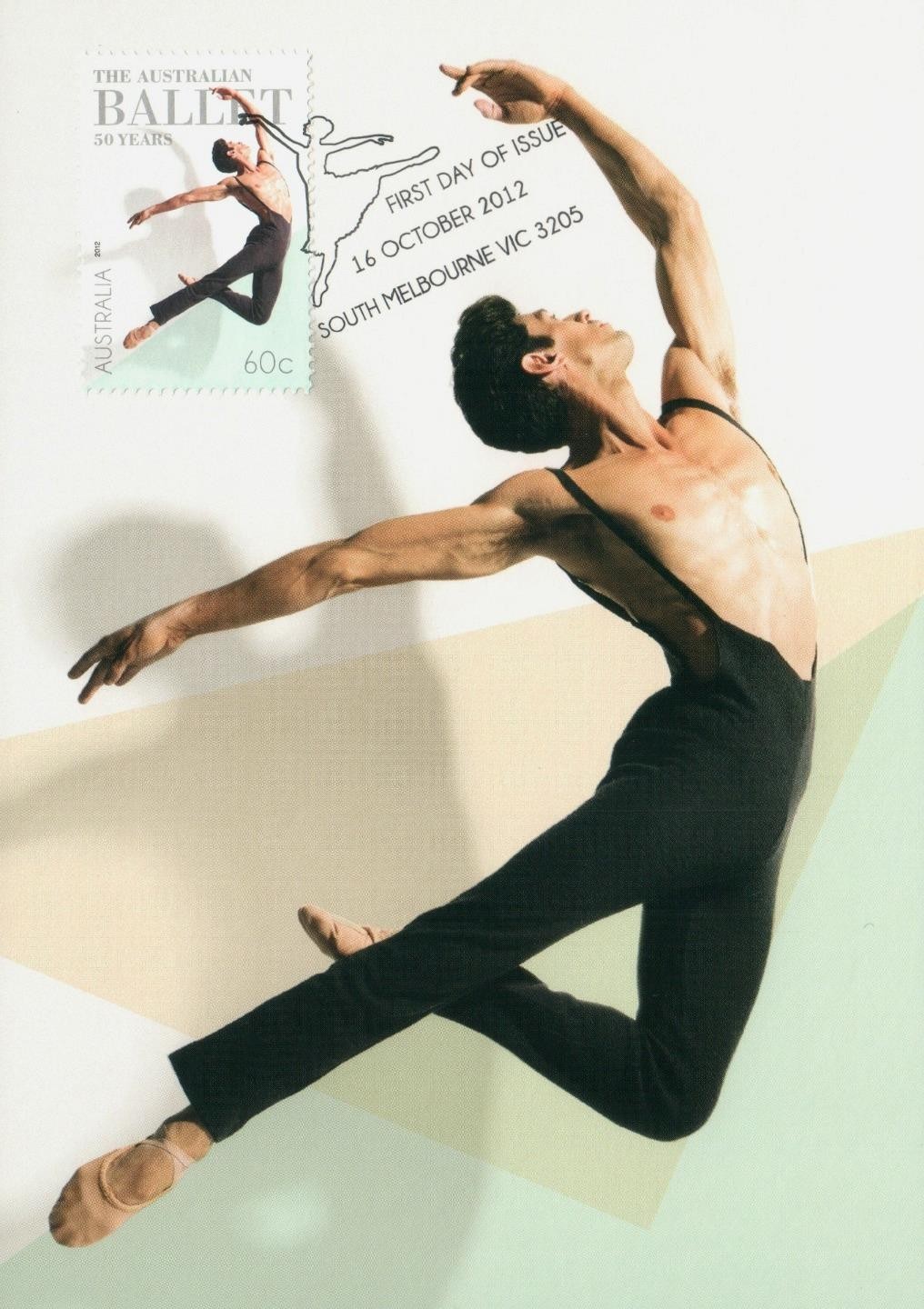 2012 Principal Artist Australian Ballet POSTCARD FDI 60c Stamp CTO Sth Melbourne