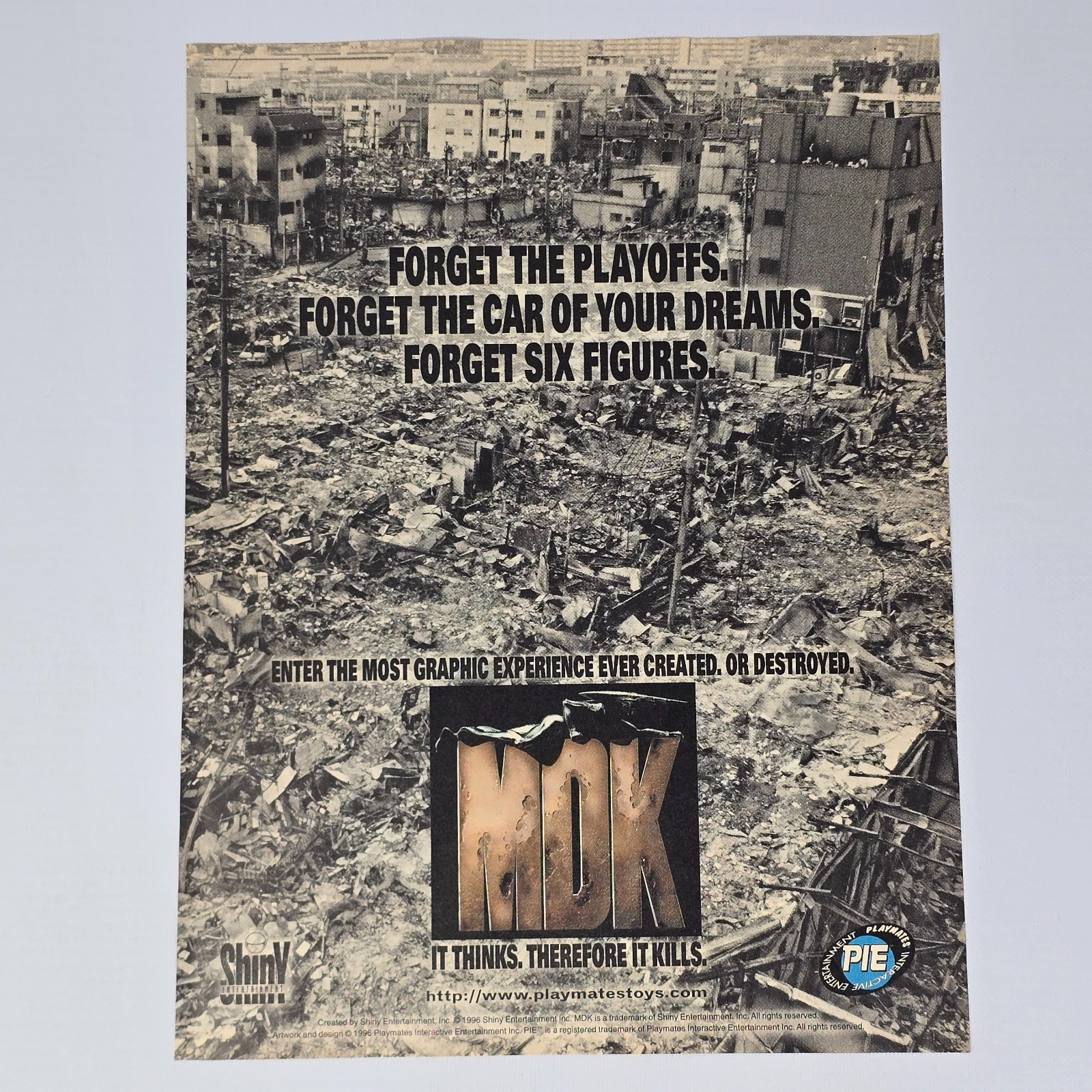 MDK Sony PlayStation 1 PS1 It Thinks Therefore It Kills Print Ad/Poster