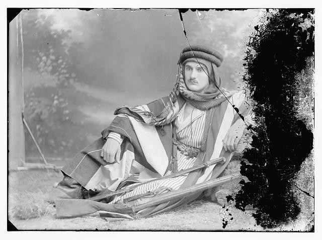 Gaza Palestine 1910s Turkish German Officer in Bedouin Dress Portrait
