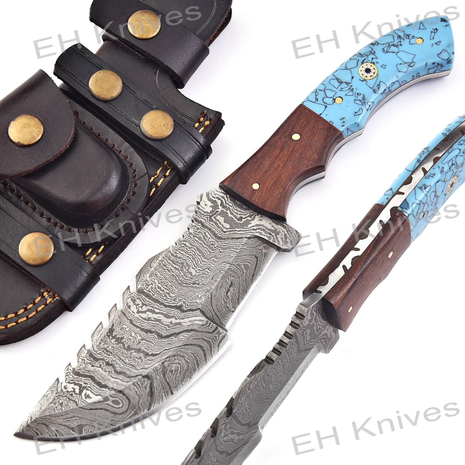 10.5\'\' Handmade Damascus Tracker Knife - Survival Hunting Bushcraft Fixed Blade