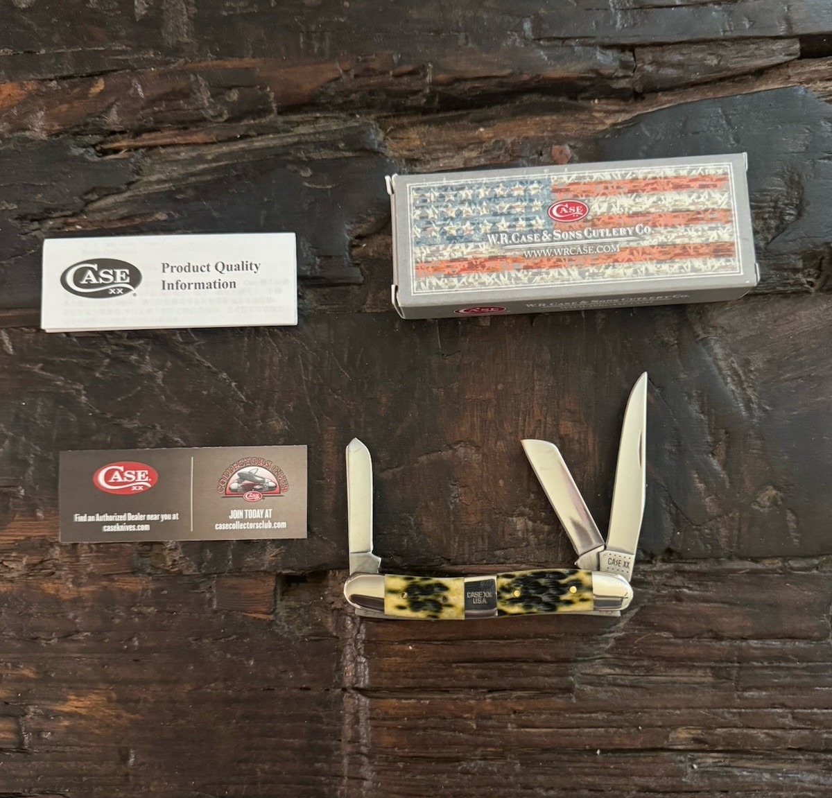 Case XX Cigar Band Olive Green Bone Peach Seed Jig Med Stockman (6318 SS) Knife