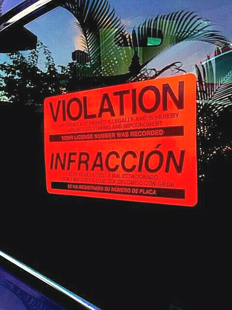 ⭐AUTHENTIC⭐ 10 BILINGUAL NO ILLEGAL PARKING VIOLATION STICKERS (SCRAPE/REMOVE)