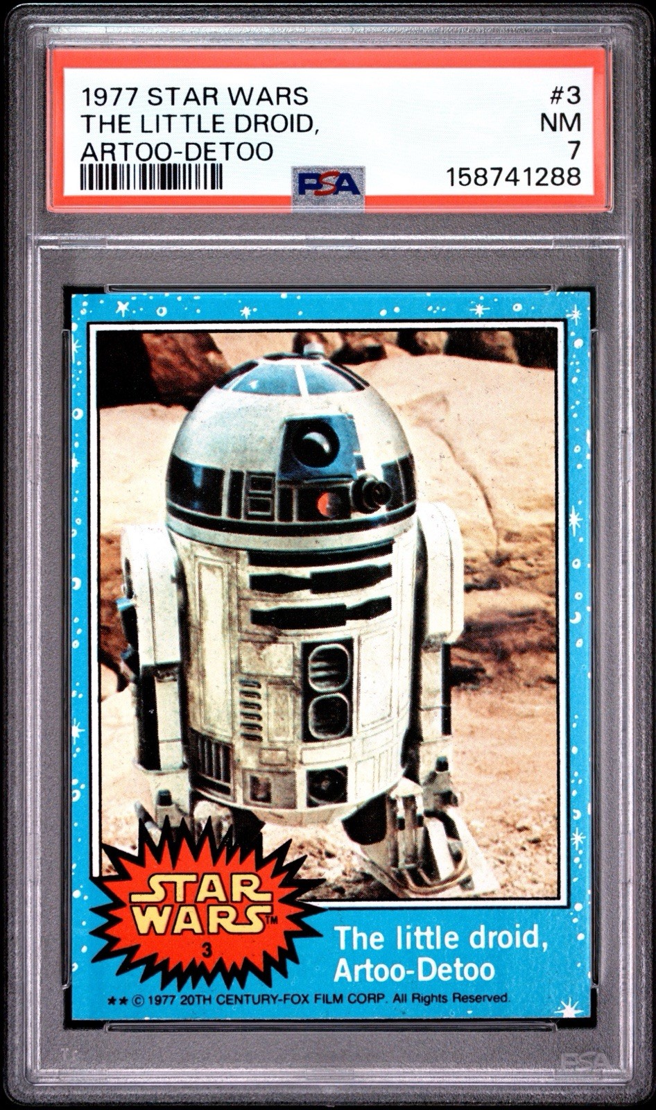 1977 Topps Star Wars The Little Droid Artoo-Detoo #3 R2-D2 Rookie RC PSA 7 NM